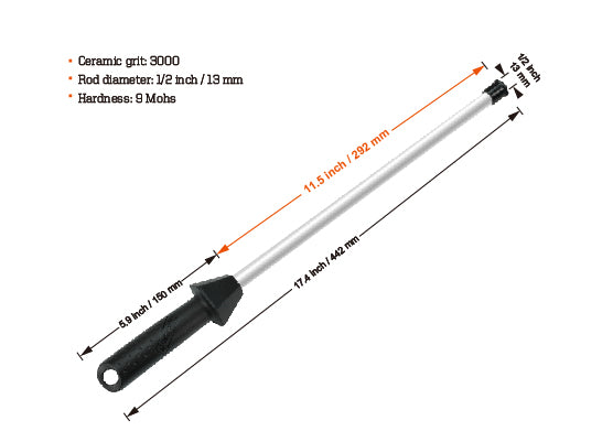 300mm Ceramic Sharpening Rod