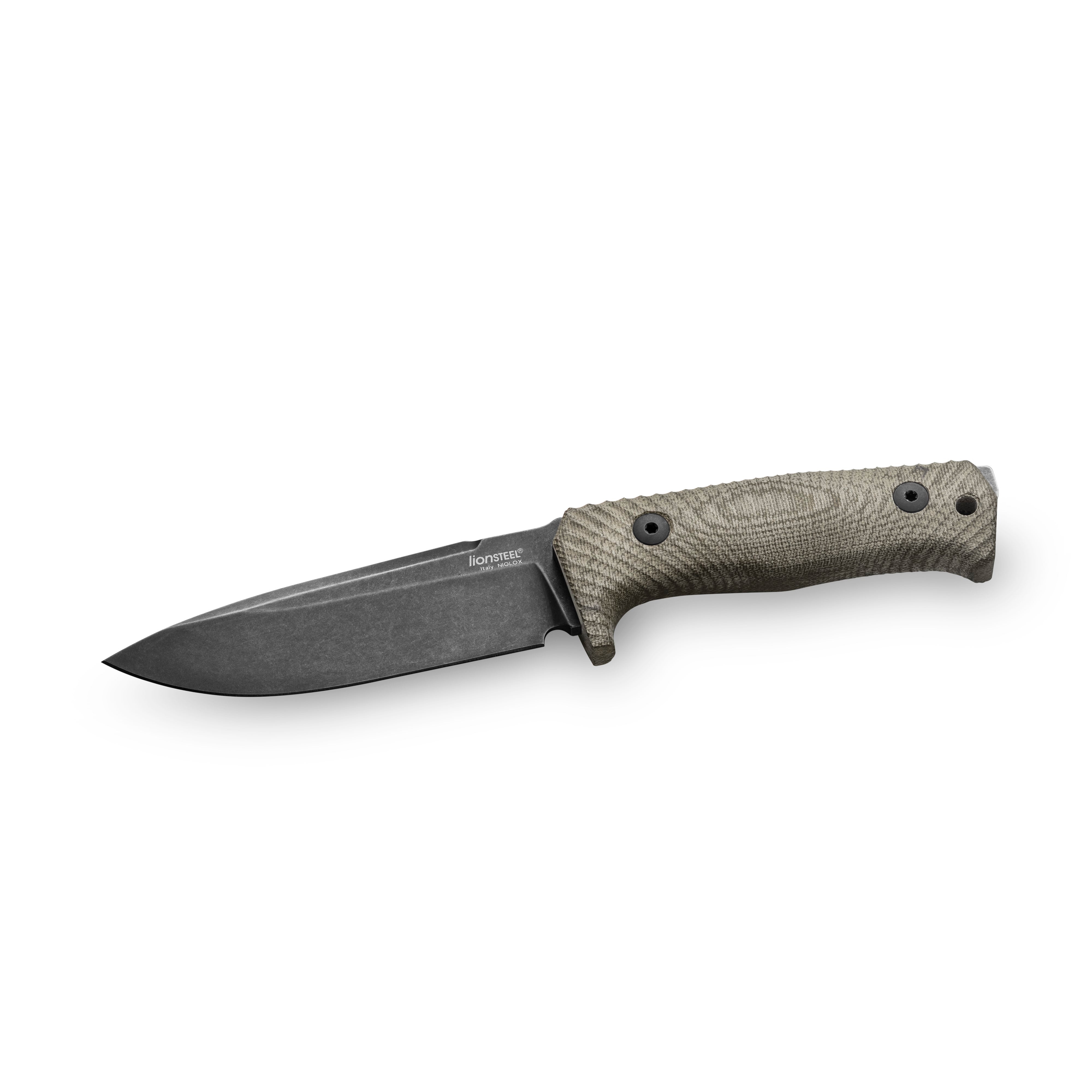 T5: fixed blade tactical knife - Green canvas, black blade